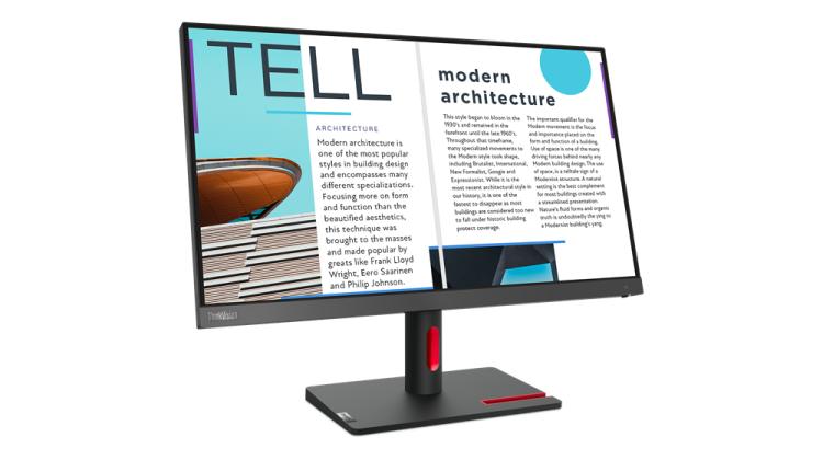 Lenovo Monitor 24" Led Full Hd S25E-30 Vga/Hdmi Desktop Pc Office Thinkvision