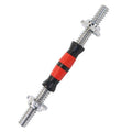 Manubrio Bodybuilding Acciaio E Gomma 40Cm Filettato Sollevamento Pesi Dischi