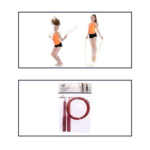 CORDA SALTO PER SALTARE PRO ACCIAIO PVC CARDIO MMA CROSSFIT BOXING FITNESS ROSSO