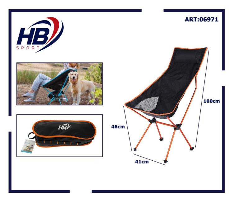 Sedia Pieghevole Campeggio Borsa Portatile Spiaggia Pesca Caccia Esterno Orange
