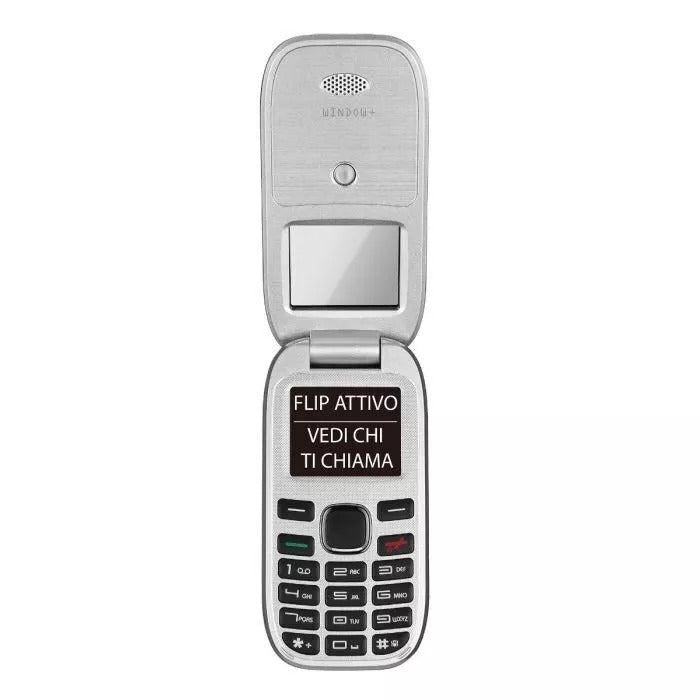 BRONDI CELLULARE WINDOW+ 4.5 A COLORI/FLIP DUAL SIM APERTURA A CONCHIGLIA - NERO