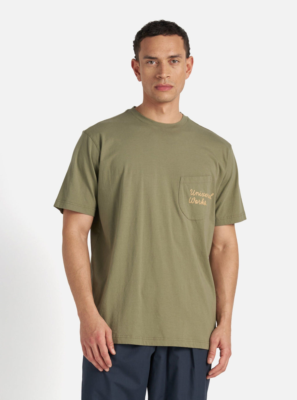 T-shirt Print Pocket Uomo Olive