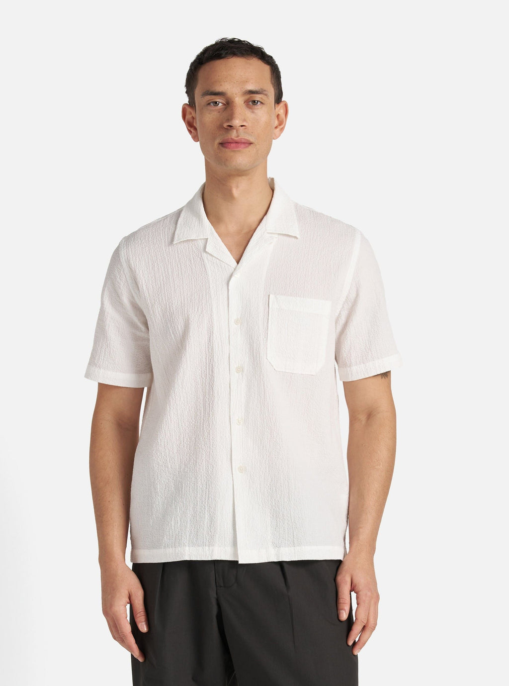 Camicia Seersucker Uomo White