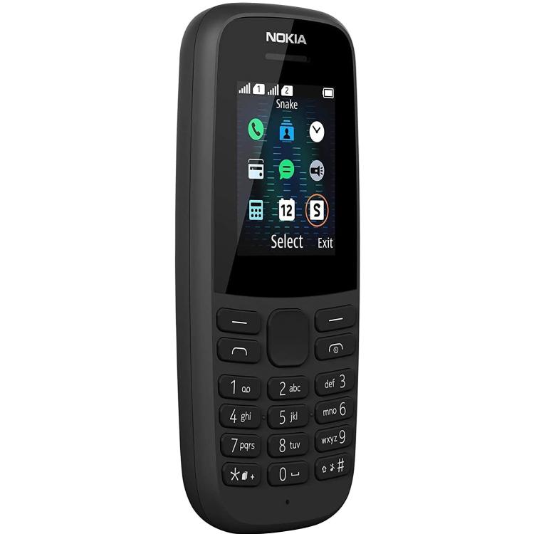 Nokia 105 2019 Dual Sim Telefono Cellulare Gsm Tasti Grandi Anziani Black Nero