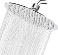 Soffione Doccia Bagno Acciaio Inox Design Ultra Slim Lucido Cromato 10Cm-Rotondo