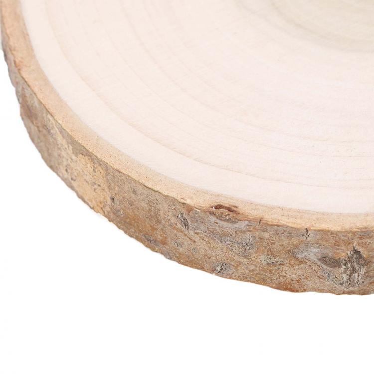 BASE LEGNO TRONCO DECORAZIONE DA TAVOLO CENTROTAVOLA ALZATINA SHABBY-NATALE 34cm