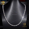 New Design Unique Elegant Style Claw Setting 4Mm Upside down 925 Solid Silver Rhodium Plated VVS Moissanite Pear Tennis Chain