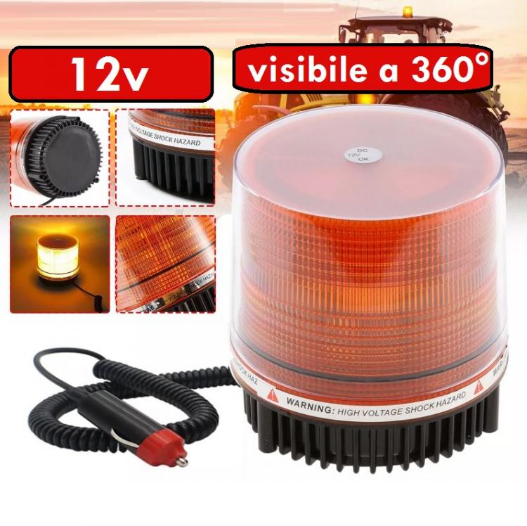 Lampeggiante 30 Led Segnalatore Di Emergenza Rotante Calamita Magnetico Auto 12V