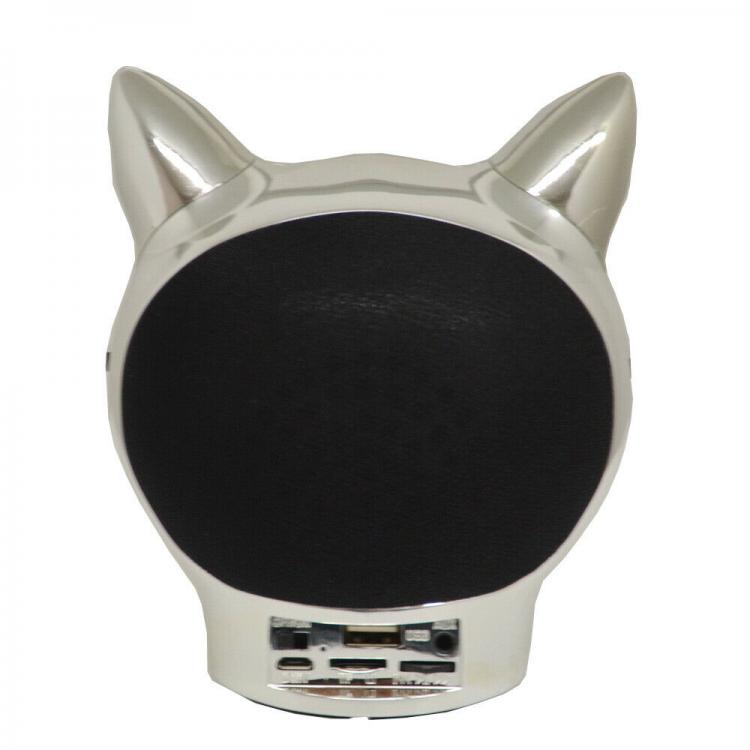 AKAI | SPEAKER BLUETOOTH AUX USB CASSA LED PORTATILE NERA CANE/GATTO BILLY BLACK