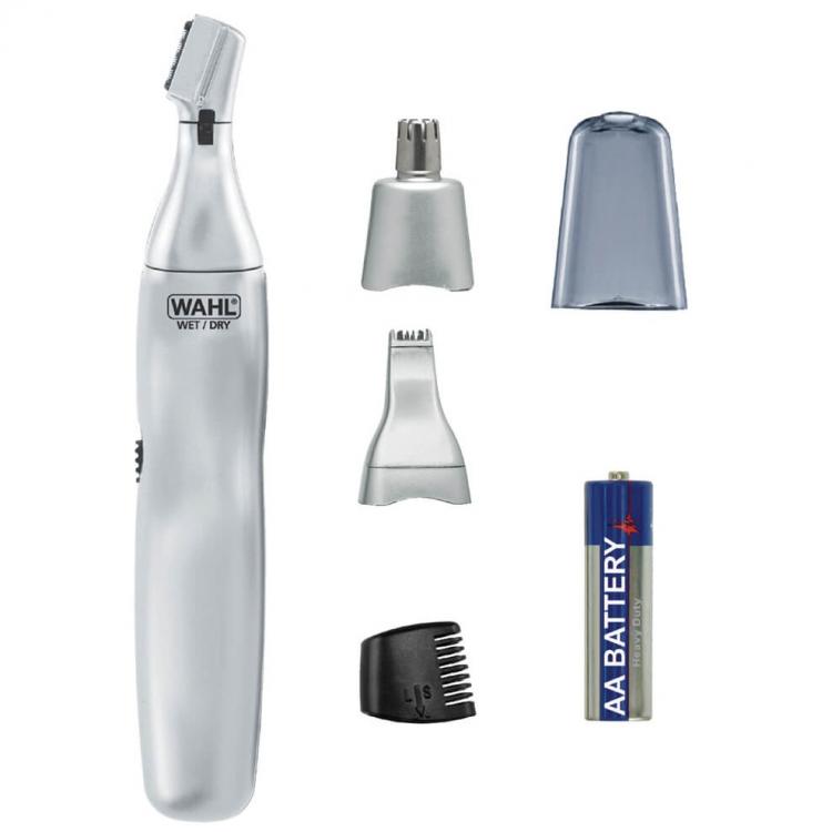 Wahl Rasoio Rifinitore Peli Corpo Naso Orecchie Sopracciglia + Accessori Viaggio