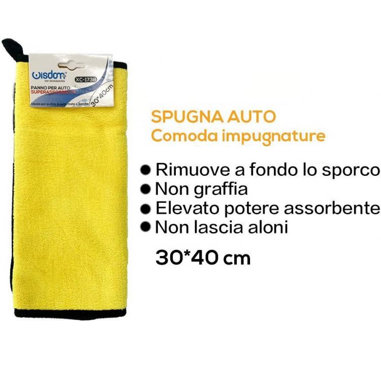Panno Microfibra Assorbente Lavaggio Int/Esterno Vetri Auto Anti Aloni Graffio