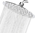 Soffione Doccia Bagno Acciaio Inox Design Ultra Slim Lucido Cromato 20Cm-Rotondo