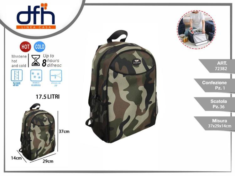 BORSA TERMICA ZAINO TERMICO FRIGO + PORTABOTTIGLIE CAMPEGGIO MARE VIAGGIO PICNIC