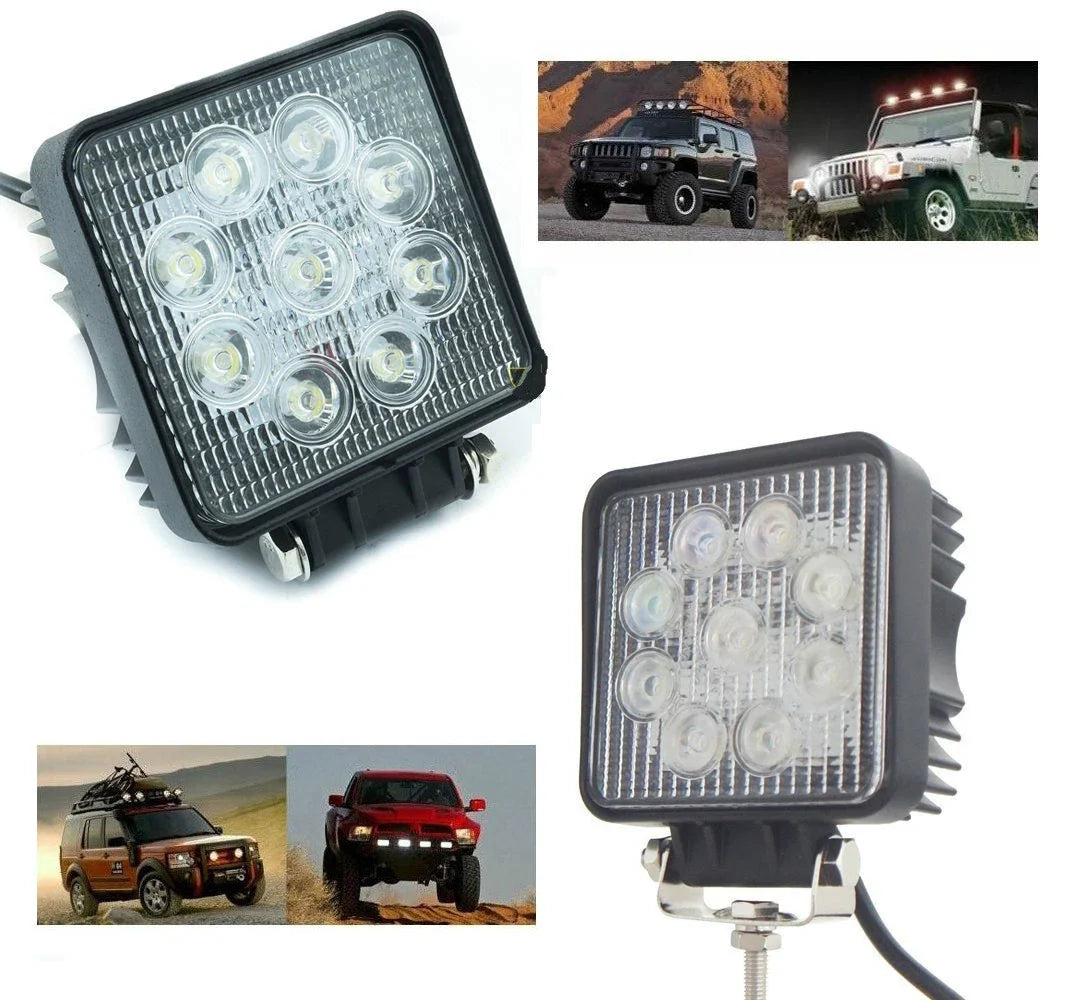 Faro Faretto 27w Fari 27 Watt 9 Led 12v Auto Per Lavoro Barca Jeep Fuoristrada