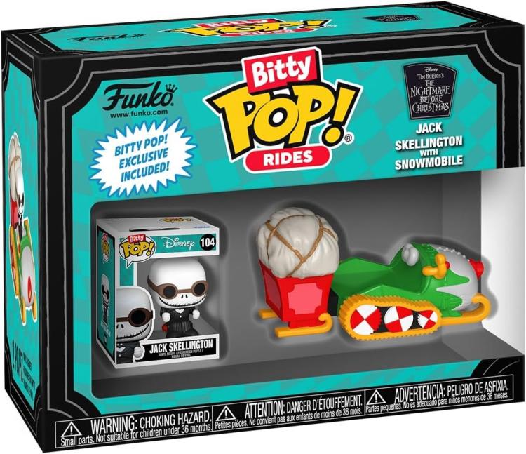 Funko Bitty Pop ! Nightmare Before Christmas - Jack Skellington With Snowmobile