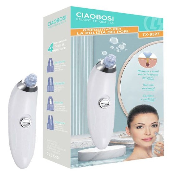ASPIRATORE PUNTI NERI 4 TESTINE RIMUOVI PORI NASALI E ACNE VISO PULIZIA FACCIALE