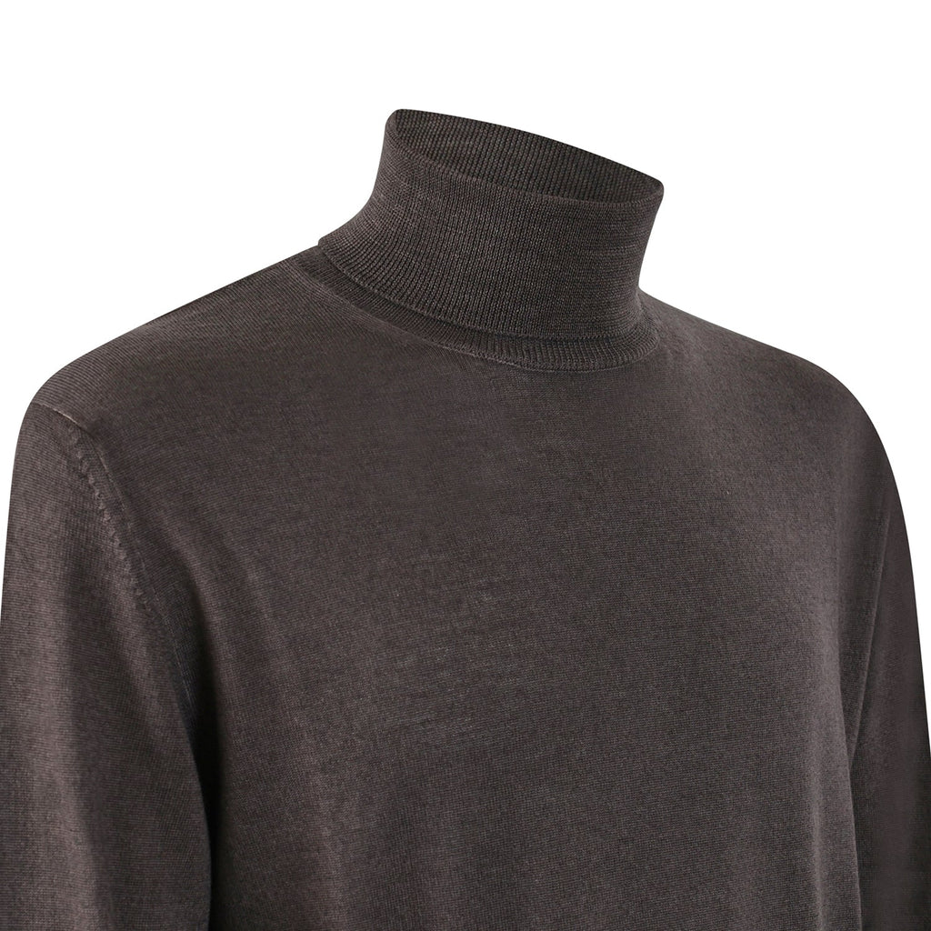MAGLIA COLLO ALTO MARRONE