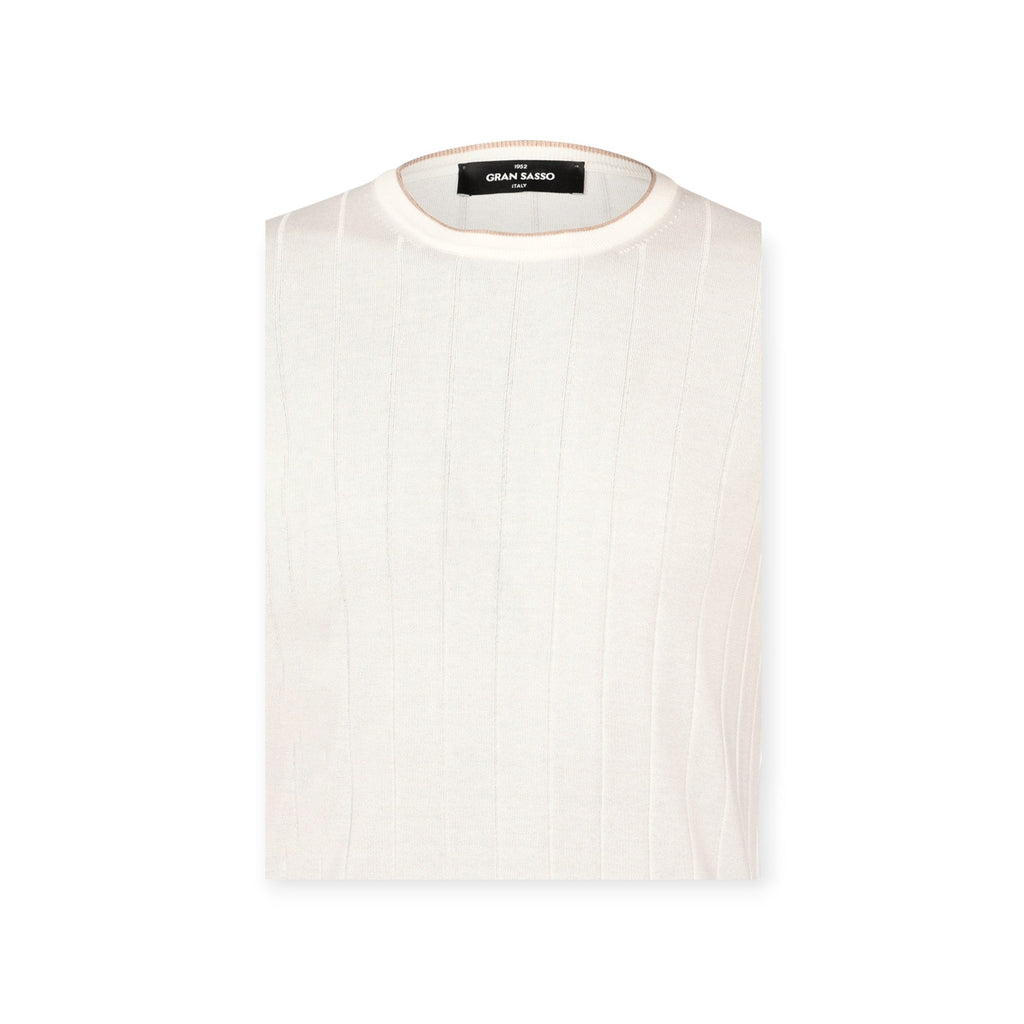 T-SHIRT PARICOLLO MEZZAMANICA LATTE