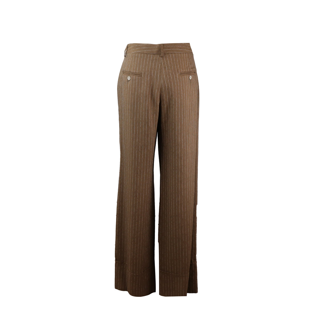 PANTALONE GESSATO VISCHI MARRONE
