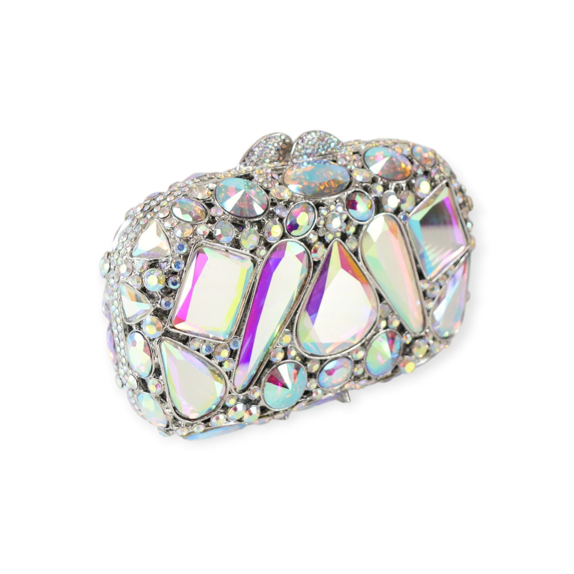 CLUTCH MIRROR ARGENTO IRIDESCENTE