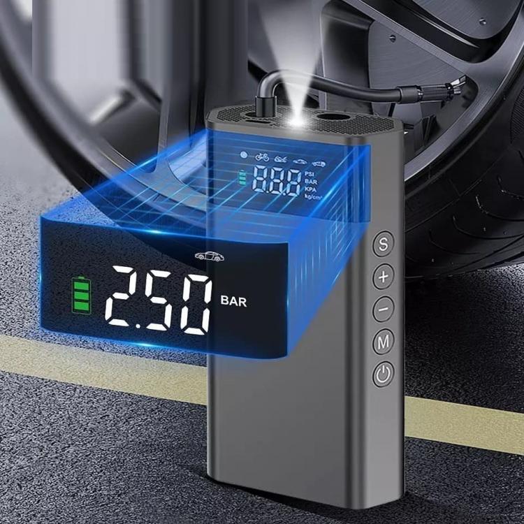 Mini Compressore Ad Aria Portatile Gonfiatore Ricaricabile Display Led Moto Auto