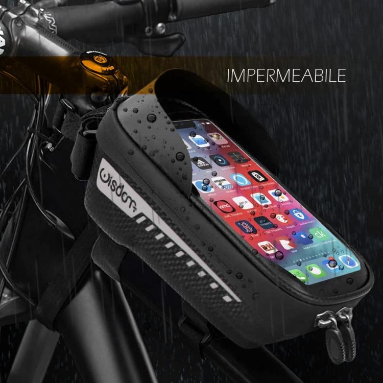 BORSA SUPPORTO PORTA CELLULARE SMARTPHONE FINO 15,5cm PER TELAIO BICI BICICLETTA