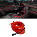 Striscia Led Fibra Ottica 12V Interni Auto Luce Decorativa Atmosfera (3M-Rossa)