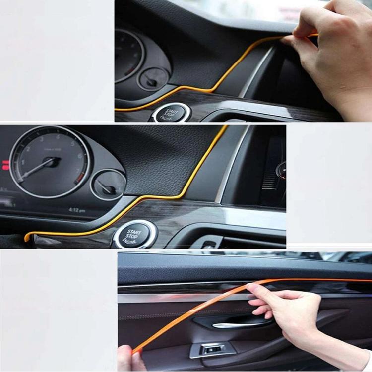 Striscia Led Fibra Ottica 12V Interni Auto Luce Decorativa Atmosfera (3M-Bianca)