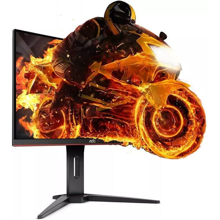 Monitor Aoc Gaming 24" Full Hd Curved Led 144hz C24g1 Hdmi Fhd Nero Rosso