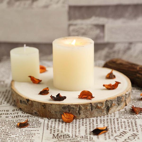Base Legno Tronco Decorazione Da Tavolo Centrotavola Alzatina Shabby-Natale 26cm