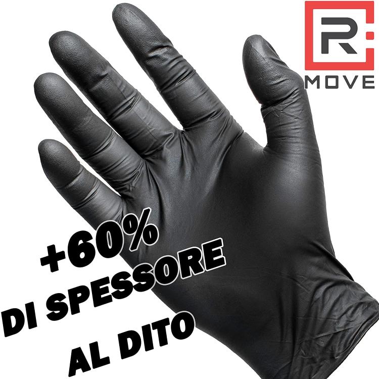 Guanti In Nitrile Monouso 100Pz Ultra Resistenti Lavoro Industria Meccanici Tg.L
