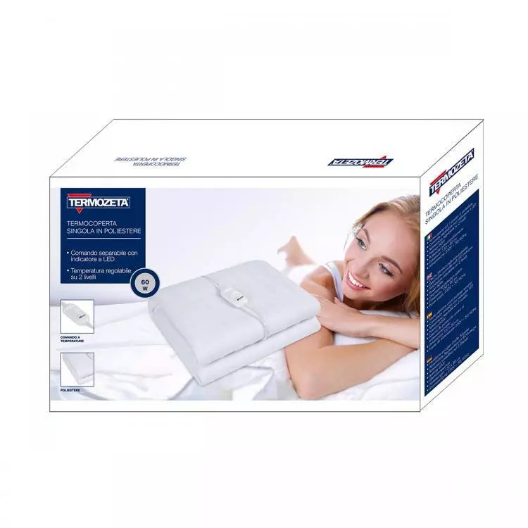 Termozeta Termocoperta Elettrica Singola Riscaldante Letto 60w Protezione Freddo