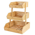 Scaffale In Legno 3 Livelli Multiuso Per Cucina Portaoggeti Cesto Per Frutta