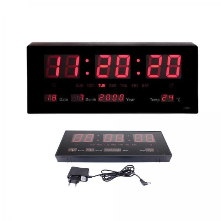 DATARIO LED CALENDARIO DISPLAY DIGITALE DATA TEMPERATURA OROLOGIO PARETE UFFICIO