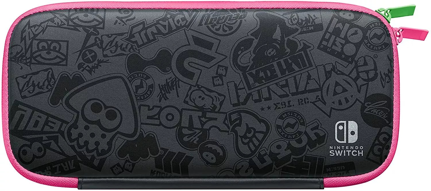 Nintendo Switch Case Kit Custodia Splatoon Neon Verde/Rosa +Pellicola Protettiva