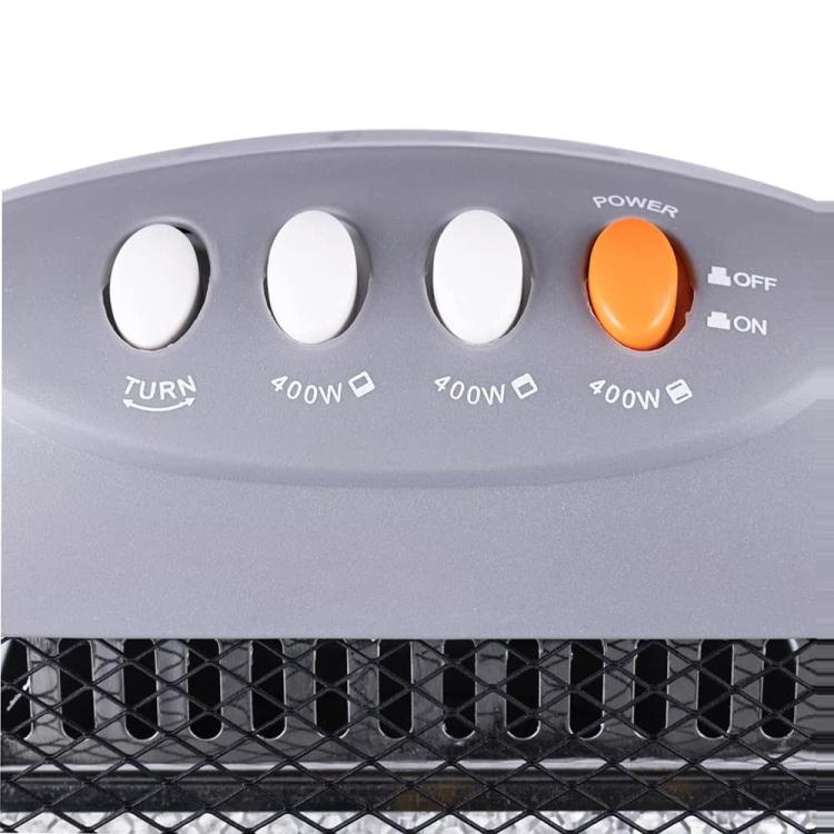 Kooper Thermo Stufa Elettrica Alogena Quarzo 3 Elementi Oscillante 1200W Ottanio