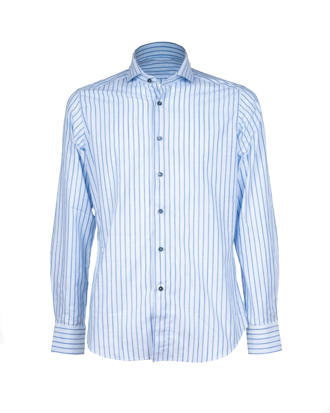 CAMICIA A RIGHE CELESTE E BLUE