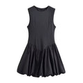 ZATRHMBM 2026 New Spring/Autumn Women'S Fashion Balloon Effect Dress, Retro Casual Sleeveless Elegant Women'S Dress