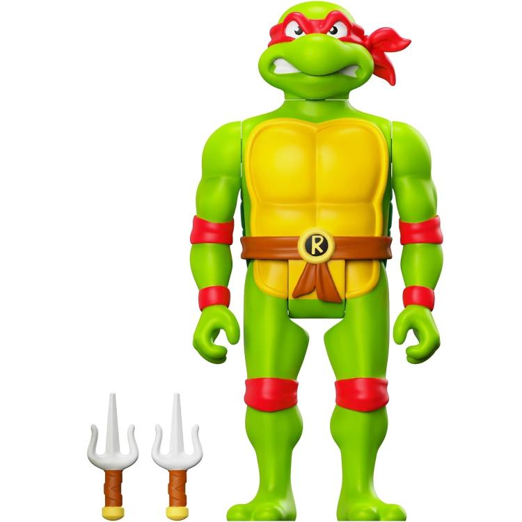 Reaction Super7 Set Completo 4Pz Tartarughe Ninja Action Figure Turtle Tmnt 10Cm