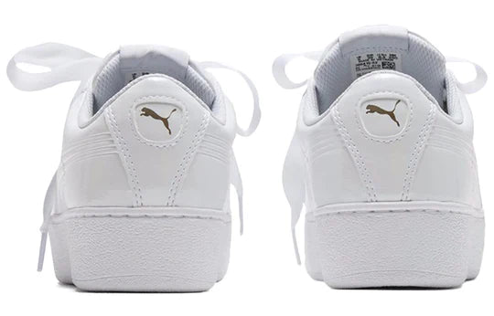 Puma scarpa sneakers con zeppa da donna Vikky Platform Ribbon 366419 02 bianco