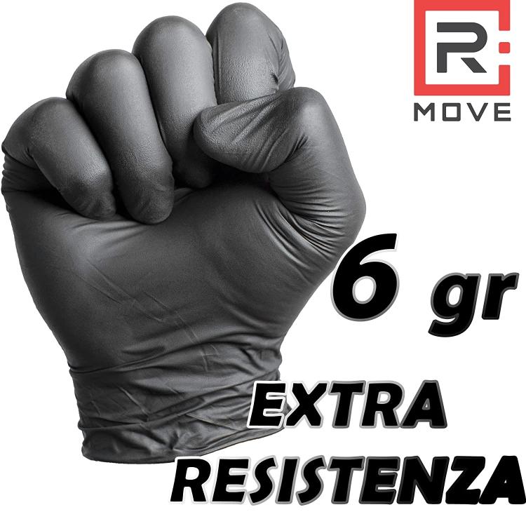 Guanti In Nitrile Monouso 100Pz Ultra Resistenti Lavoro Industria Meccanici Tg.L
