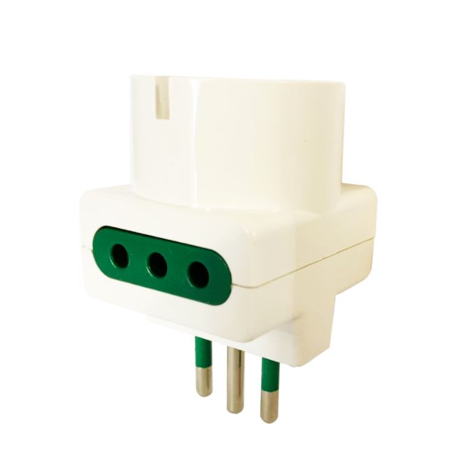 ADATTATORE TRIPLA SPINA S11 P30 10A | 2 PRESE BIPASSO 10/16A + 1 SCHUKO 10/16A |