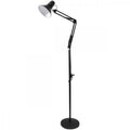 Lampada A Piantana Da Terra Braccio Orientabile Luce Lettura Metallo Nero |D15N