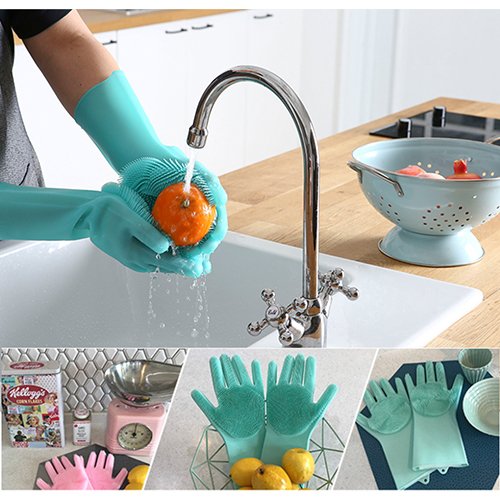 Guanti Lava Piatti Better Glove Silicone Spugna Spazzola Lavaggio Per Auto Casa