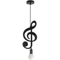 Lampadario A Sospensione Portalampada Nero Led A Nota Musicale Moderno E27 B01N1