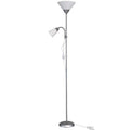 Lampada Piantana Led Da Terra 2 Luci E27 Braccio Flessibile Lettura Divano D23-A