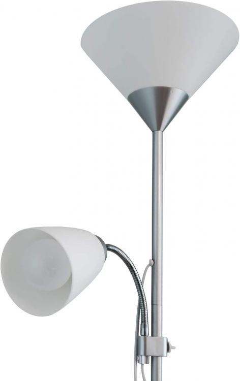 Lampada Piantana Led Da Terra 2 Luci E27 Braccio Flessibile Lettura Divano D23-A
