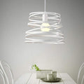 Lampadario Moderno Sospensione Fasce Intrecciate Ferro Attacco E27 120Cm |Bianco