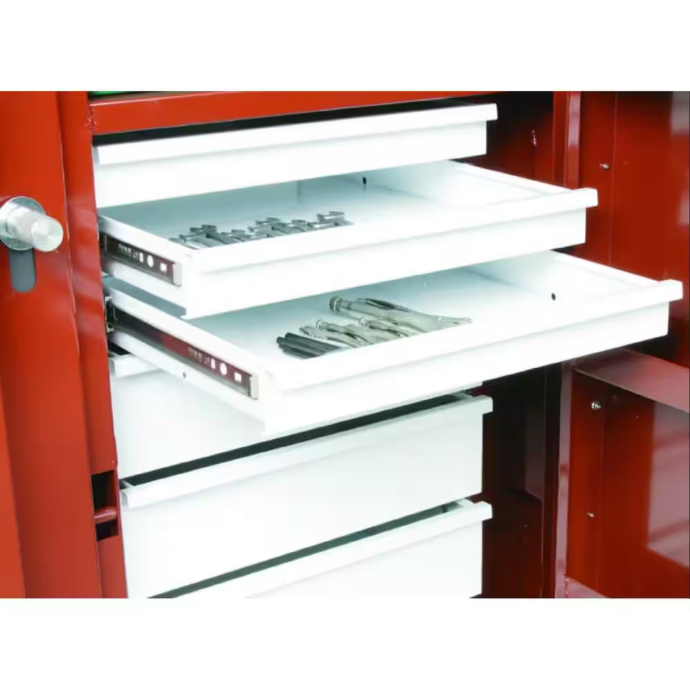 Jobox 49 In. W X 27 In. D Heavy Duty Steel, 6 Drawer and 1 Shelf Rolling Workbench Cabinet with 6 In. Casters