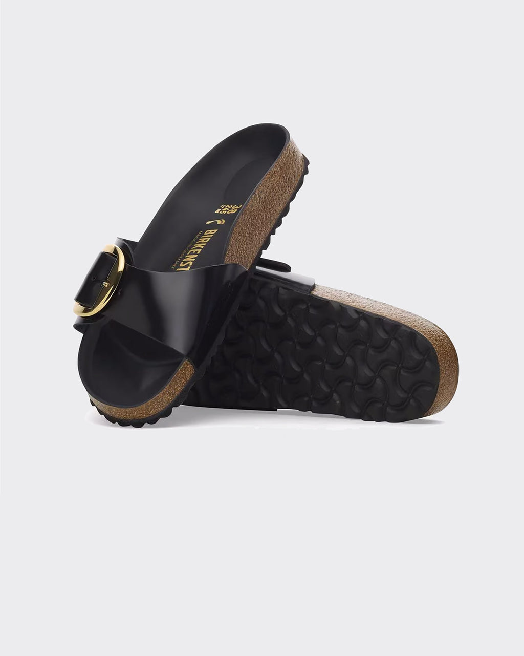 Ciabatta W Madrid Big Buckle Shine Black Natural Leather